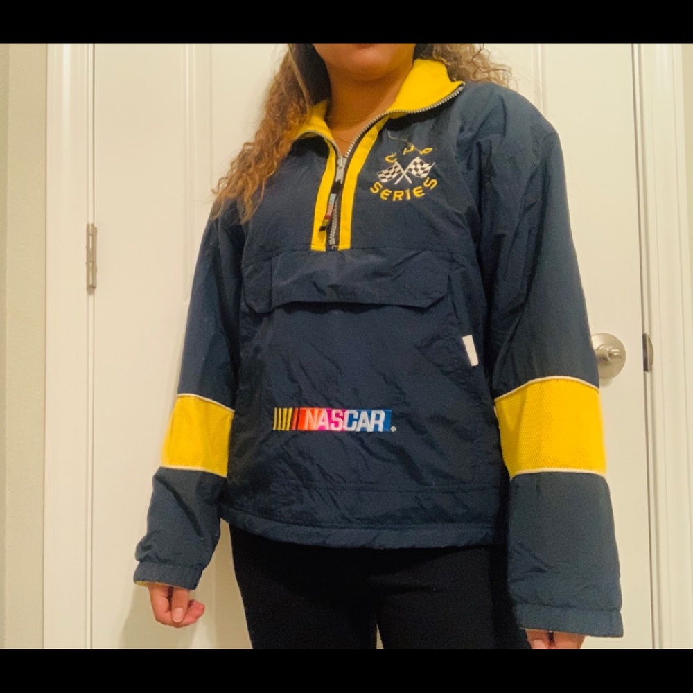 vintage reversible nascar jacket, fits like a S/M